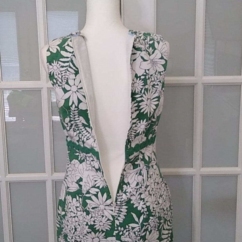 Boden Vivienne Green and White Floral Print Sheath Dress - Picture 6 of 16